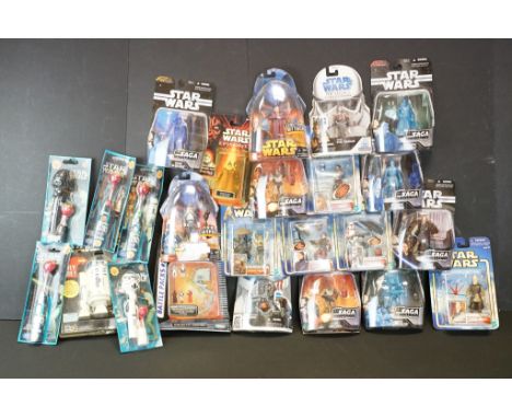 Star Wars - Collection of 25 carded Hasbro, Kenner and Micro Machines Star Wars figures and related items to include 4 x Atta