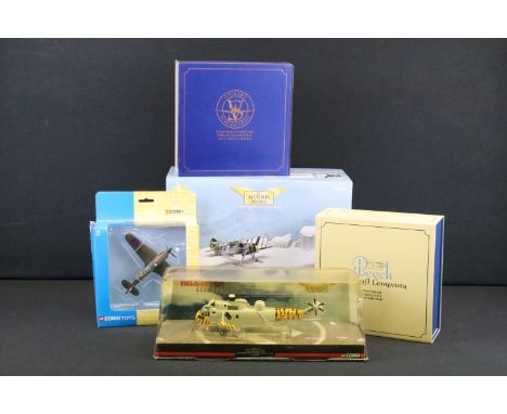 Five boxed aviation diecast models to include 2 x Aviation Archives featuring AA36204 1/72 scale World War 2 In Winter J-8A G