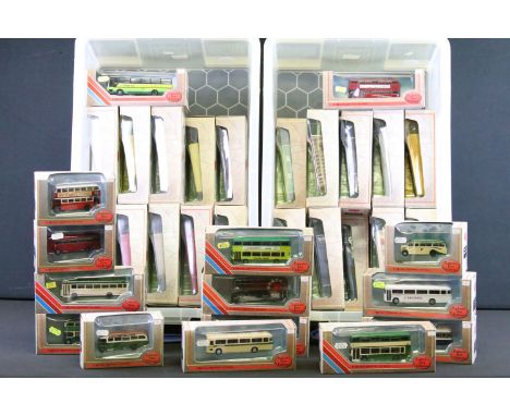 51 Boxed EFE Exclusive First Editions diecast model buses, excellent condition with small ref stickers to box 