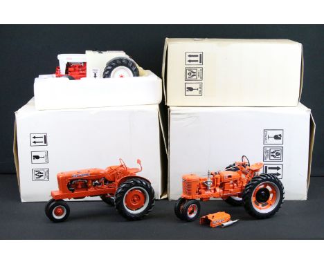 Three boxed Franklin Mint diecast model tractors to include 1953 Ford Tractor, Farmall Model H and The Allis Chalmers WC Trac