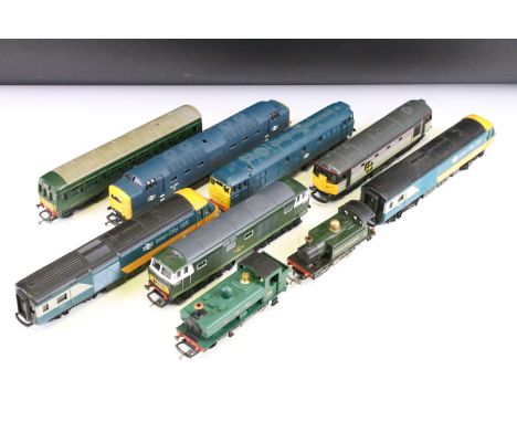 Nine OO gauge locomotives to include Lima 26001, Hornby D7097, Lima Scots Grey etc