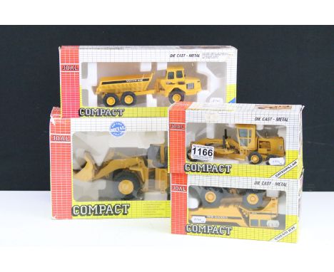 Four boxed Joal Compact diecast construction models to include 198 Komatsu WA 800 Wheel Loader (split to box window), 238 Vol
