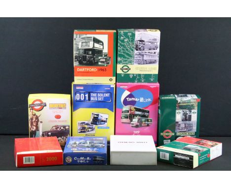 10 Boxed diecast model bus box sets to include 3 x Corgi and 7 x EFE Exclusive First Editions featuring Corgi Tamar Link OM99