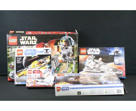 Lego - Five boxed Lego Star Wars sets to include 8038 The Battle of Endor, 7752 Count Dooku's Solar Sailer (ltd edn), 7669 An