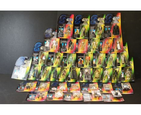 Star Wars - Collection of 40 carded Kenner Star Wars The Power Of The Force figures to include Han Solo, Luke Skywalker X-Win
