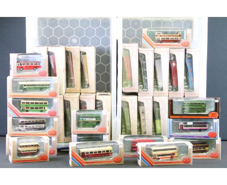 51 Boxed EFE Exclusive First Editions diecast model buses, excellent condition with small ref stickers to box 