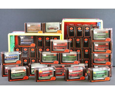 50 Boxed EFE Exclusive First Editions diecast model buses, ex (three boxes) 