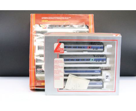 Two boxed OO gauge train packs to include Lima 149714 TGV set and Hornby R794 Advanced Passenger Train Pack, all complete wit