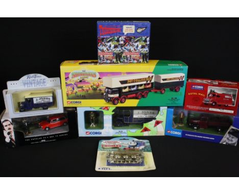 Seven boxed diecast models to include 3 x Corgi TV-related (09002 Dad's Army Thornycroft Van &amp; Mr Jones, 00802 Fawlty Tow