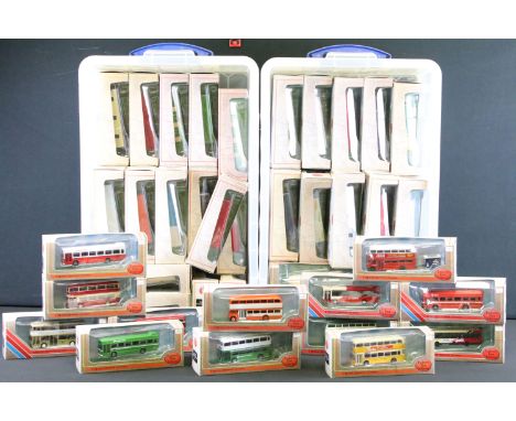 52 Boxed EFE Exclusive First Editions diecast model buses, all excellent with small ref stickers to boxes (2 boxes) 
