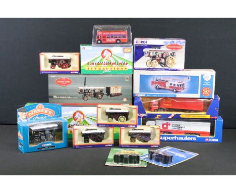 15 Boxed / carded Corgi diecast models to include 2 x Fairground Attractions (CC10706 &amp; CC20104), Premier Models fire &am