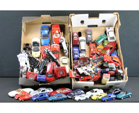 Collection of around 90 diecast models, to include a quantity of 1/24 scale examples, featuring Mira, Maisto, Burago, Revell 