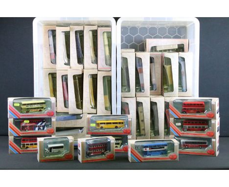 50 Boxed EFE Exclusive First Editions diecast model buses, excellent condition with small ref stickers to box 
