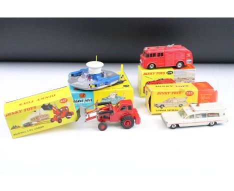 Four boxed Dinky diecast models to include 437 Muir Hill 2/WL Loader (diecast vg with minimal wear, a few marks to otherwise 