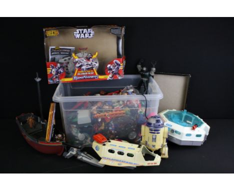 Collection of various mixed toys to include a large collection of assorted figures, boxed Star Wars Transformers Millennium F