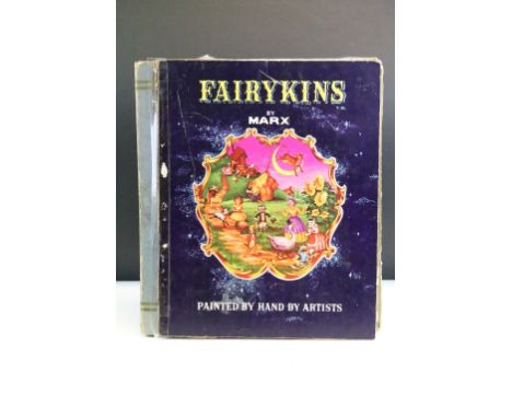 Marx Fairykins hand painted figure set, appearing complete other than Jack Be Nimble missing, contained within original book 
