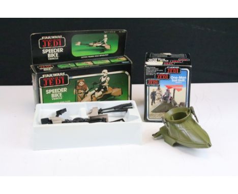 Star Wars - Two original boxed Star Wars vehicle sets to include Palitoy Return Of The jedi Tri-Logo One-Man Sail Skiff Vehic