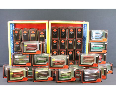 50 Boxed EFE Exclusive First Editions diecast model buses, ex (three boxes) 