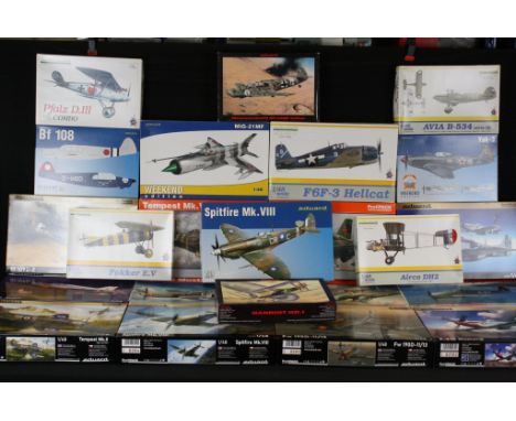 23 boxed and unbuilt Eduard 1/48 scale plastic model kits to include models 82101, 82122, 8203, 8233, 8223, 84177, 8018, 8444