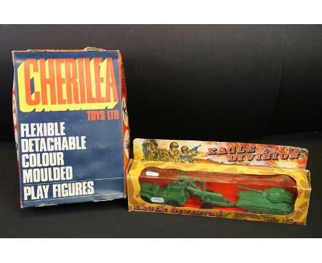 Boxed set of Cherilea Toys 7th Cavalry American Civil War plastic figures (figures vg, box shows some storage wear), together