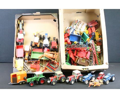 Around 30 Britains diecast tractor and farming models to include Renault 155 54, 2 x Massey Ferguson 2680, Renault 145 14, Be