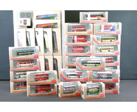 50 Boxed EFE Exclusive First Editions diecast model buses, excellent condition with small ref stickers to box 