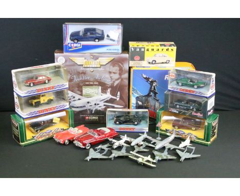 Collection of various boxed and unboxed diecast models to include boxed Corgi Aviation Archive Frontier Airliners 47202 (appe