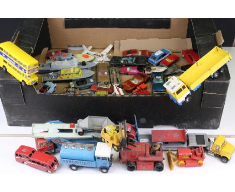 Over 55 mid 20th C onwards play worn diecast models to include Dinky, Corgi &amp; Matchbox examples, featuring Corgi MGA, Cor