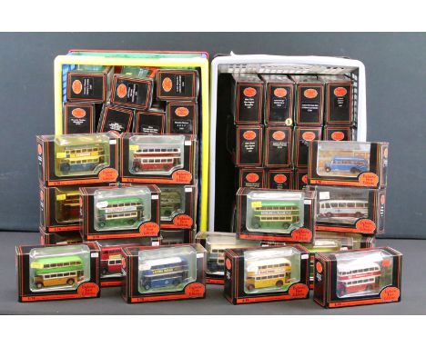 52 Boxed EFE Exclusive First Editions diecast model buses, excellent condition with small ref stickers to box (3 boxes) 
