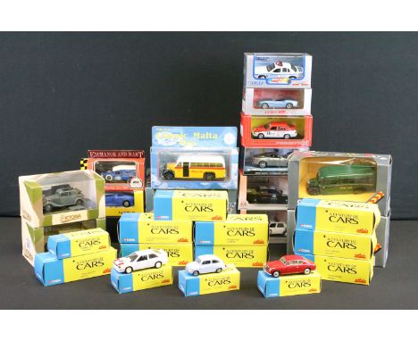 28 Boxed / cased diecast models to include 13 x Corgi / Solido special edn 'A Century Of Cars', Volvo B10 M Ledbuss Articulat