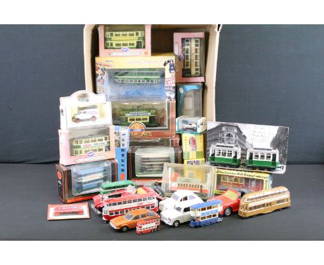 16 Boxed diecast models to include 3 x 1:43 Vanguards (VA04405, VA11202 &amp; VA44002), 2 x Corgi Tramlines, 2 x EFE, Corgi O