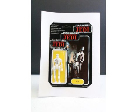 Star Wars - Original carded Palitoy Star Wars Return Of The Jedi Tri Logo 77 back 8D8 figure, unpunched, showing signs of edg