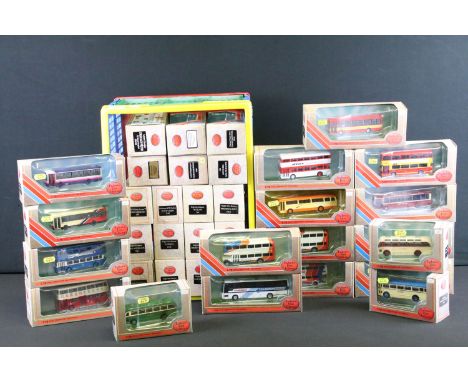 36 Boxed EFE Exclusive First Editions diecast model buses, excellent condition with small ref stickers to box 
