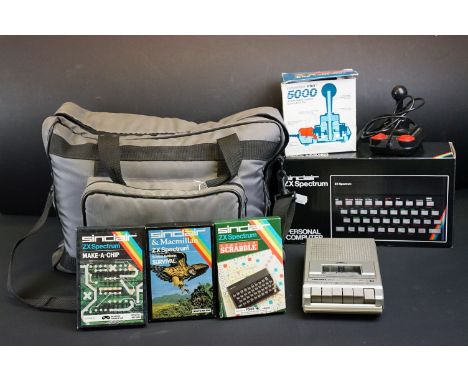Retro Gaming - A boxed Sinclair ZX Spectrum Personal Computer with power supply, 3 boxed cassettes (Computer Scrabble, Surviv