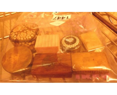 Seven pill / trinket boxes in different designs 