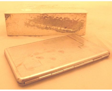 WMF cigarette box with a white metal engine turned cigarette box