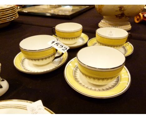 Four Foley (pre Shelley) cups and saucers