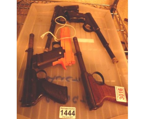 Two GAT air pistols, one Milbro model 2, one Diana model 2 and a BB gun 