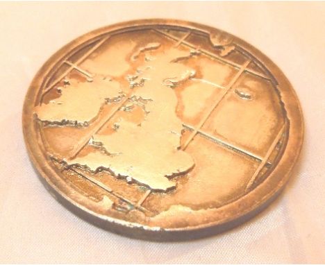Forties Field BP white metal Medallion, dated 3rd November 1975, in an Asprey box