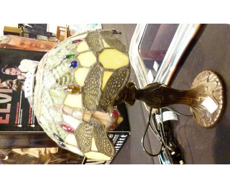 Dragonfly Tiffany style lamp, H: 35 cm