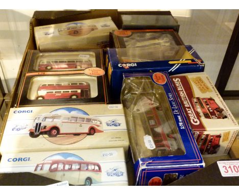 Nine boxed model buses, Corgi and EFE etc