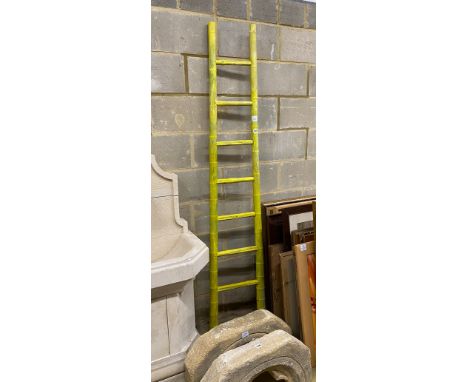 A painted bamboo ladder, height 201cm