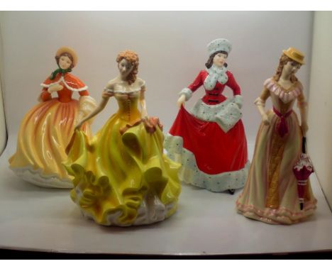 Royal Doulton Pretty Ladies Four Seasons figurines, Spring HN5321, Summer HN5322, Autumn HN5323 and Winter HN5314, no chips o