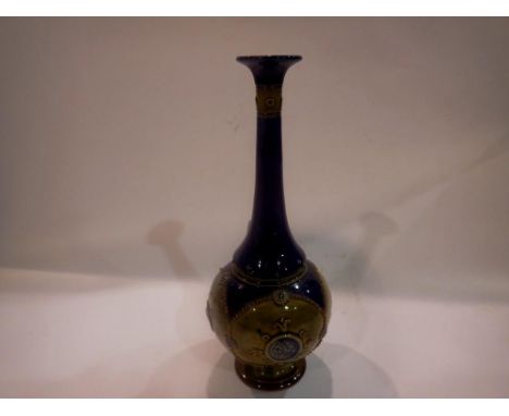 Royal Doulton glazed stone ware vase, no chips or cracks, H: 29 cm. UK P&amp;P Group 3 (£30+VAT for the first lot and £8+VAT 