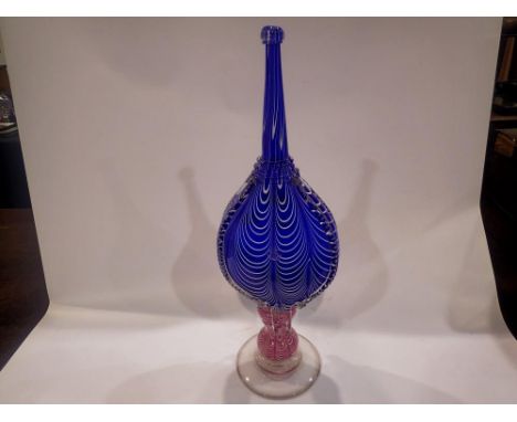 Murano art glass sculpture in the from of bellows, H: 53 cm. Not available for in-house P&amp;P 