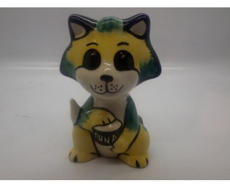 Lorna Bailey cat, Tuna, no cracks or chips, H: 12 cm. UK P&amp;P Group 1 (£16+VAT for the first lot and £2+VAT for subsequent