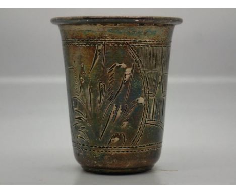 Russian silver Kiddush cup, H: 42 mm, 17g. UK P&amp;P Group 1 (£16+VAT for the first lot and £2+VAT for subsequent lots) 