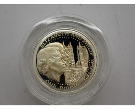 Elizabeth and Philip golden anniversary silver £1 coin. UK P&amp;P Group 0 (£6+VAT for the first lot and £1+VAT for subsequen
