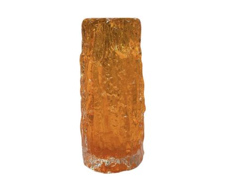 GEOFFREY BAXTER FOR WHITEFRIARS; a large art glass 'Bark' vase decorated in the 'Tangerine Orange' colourway, height 24cm.Con