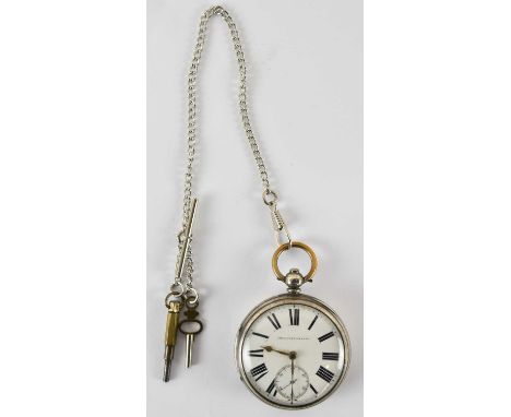 A Victorian hallmarked silver open face pocket watch, the white enamel dial set with Roman numerals, inscribed 'Improved Pate